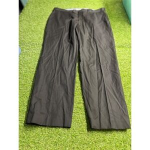 VAN HEUSEN Mens Dress Pants 38W x 29 Black Flat Front Polyester Blend